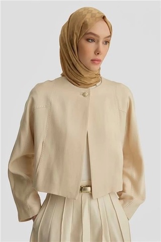 Armine Elişi Dikişli Ceket 25y5903 Aytaşı Krem