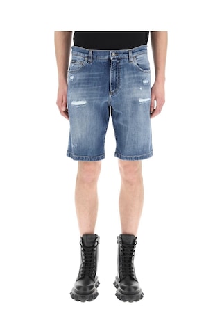 Dolce & Gabbana Dolce&Gabbana Regular Fit Erkek Kot Sort Gwnxadg8Et4 Mavi