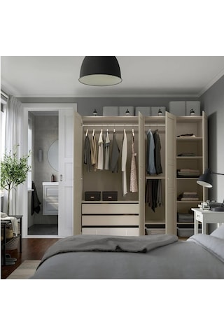 Ikea Gri Geniş Kapaklı Gardırop 200x60x201 Cm