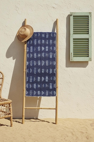 Mavi Aztec %100 Pamuklu Plaj Havlusu 70x140 Cm Çok Renkli