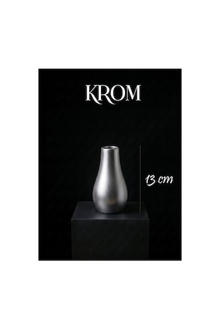 Premium - Kendinden Kokulu - 13cm Boyunda - Dekoratif Kuru Çiçek Vazosu - El Boyaması İşçilik 92183402
