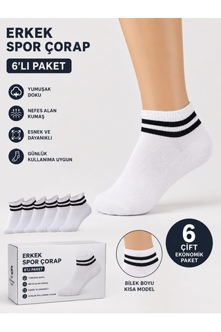 Km Collections 6'lı Set Kolej Çorap Kadın&erkek Beyaz