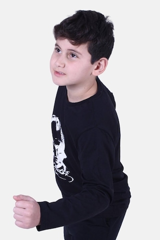 Fyk Kids Atatürk Imza Baskılı Unisex Çocuk Sweatshirt Siyah