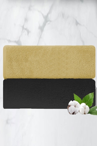 2 Li Lüks El Yüz Havlu Seti 50x90 Cm %100 Pamuklu Gramajlı Sija Bej