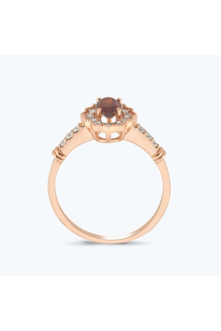 Altınbaş Pırlanta Garnet Taşlı Oval Yüzük Pnf001pgrn-14k