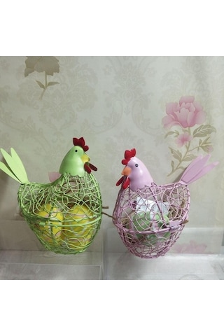 Trendooze Mini Pembe Tavuk Yumurta Tutucu Rustik Meyve Küçük Mekan Dekorasyonu Pembe