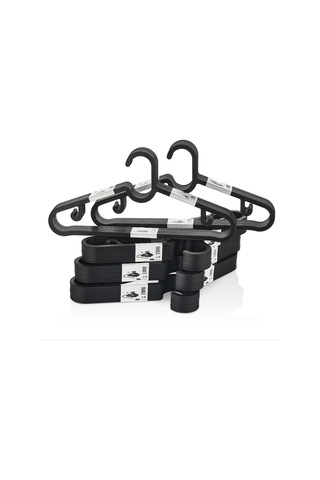 Deconox Slim Askı 10'lu Set - Siyah İnce Profil Elbise Askısı