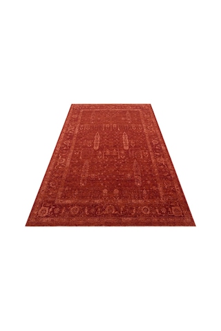Shiraz Shr 03 Red Vintage Eskitme Tarzı Yumuşak Dokulu Salon Halısı Oturma Odası Halısı Kırmızı