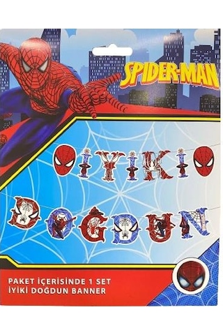 Örümcek Adam Karakterli İyi Ki Doğdun Banner Tüm Yaşlar