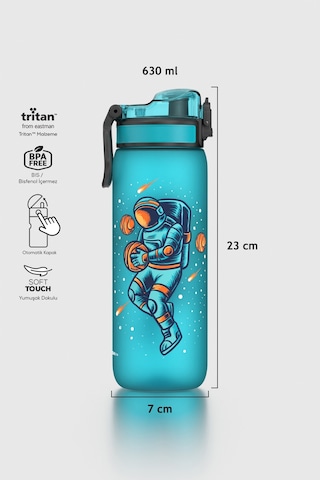Renga Rybo-x Soft Touch Desenli 630 Ml Tritan Çocuk Matara 912162 Mavi MAvi