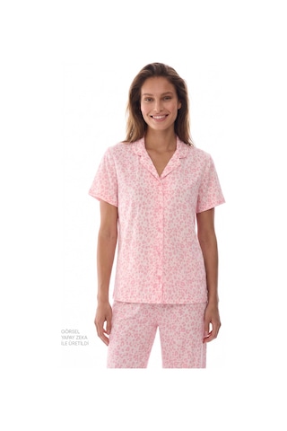 Penti Pembe Pink Leopard Gömlek Pantolon Pijama Takımı Pk32