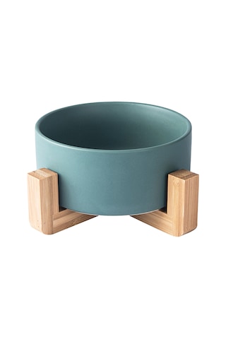 Suofeng Yeşil Ahşap Ayaklı Orta Boy Sukulent Ve Hidroponik Bitki Seramik Saksı
