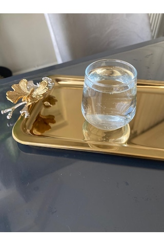KELEBEKLİ BATON TEPSİ GOLD 1 ADET 1.KALİTE  (HEDİYELİ) SÖZ NİŞAN
