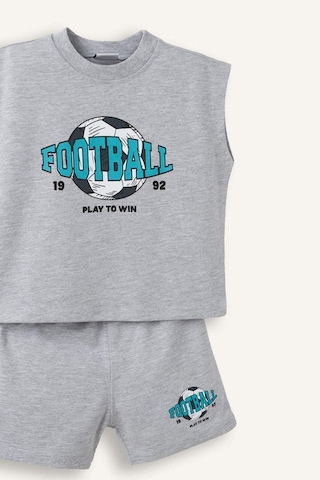 Defacto Futbol Topu Baskılı Atlet Şort 2li Takım Erkek Bebek H8278a526hsgr400 Gri-gr400