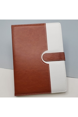 Tarihsiz Ajanda Defter Kahverengi Beyaz Renk Renkli