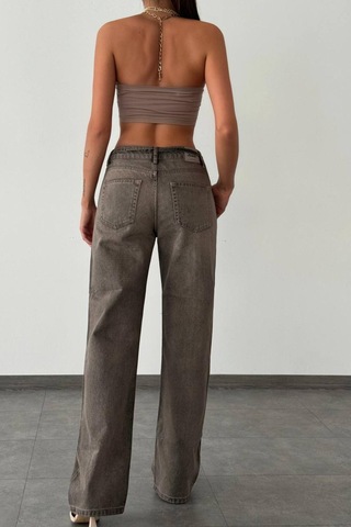 Lacarino 7620 Relax Fit Kadın Jean Pantolon Kahve Tint
