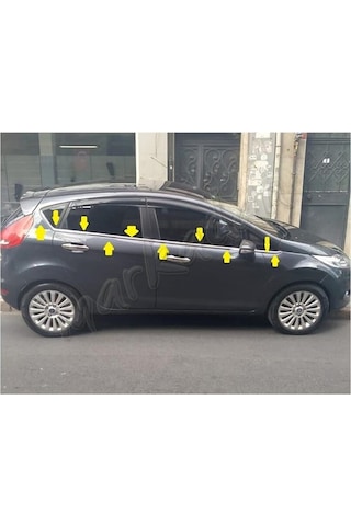 Ford Fiesta Krom Cam Çıtası 2009-2017 8 Parça Paslanmaz Çelik