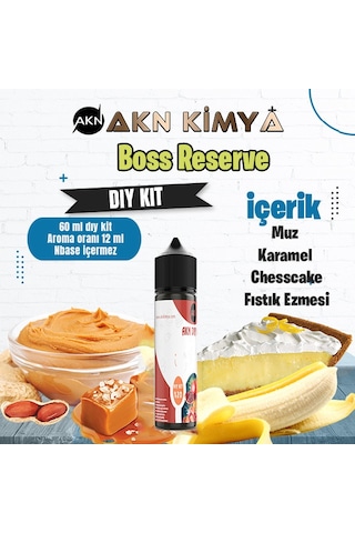 Boss Reserve Cutwood Dıy Kit Muz Karamel Kek Gıda Aroması %20 Oranda Aroma İçerir Hazır Değildir 60 Ml