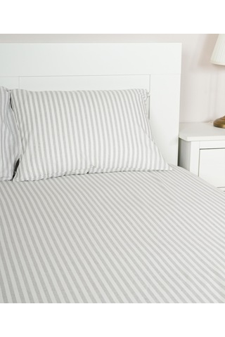 Cotton Collection Tek Kişilik Çizgili Çarşaf Seti Reveboheme Renkli