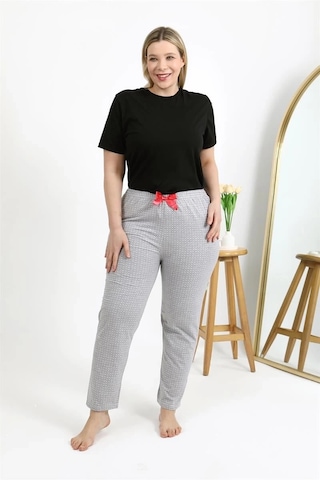 Mtm My The Mall Kadın Pamuklu Büyük Beden Alt Pijama Gri Gri