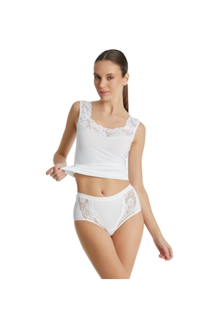 Blackspade Kadın Büyük Beden Slip Külot Dantelli Private 1316 Beyaz
