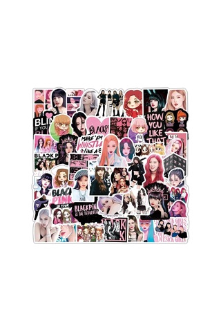 Lexroo Blackpink Illüstrasyon Laptop Notebook Tablet Sticker Seti Çok Renkli