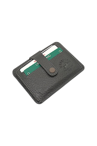 Westpolo Carpi Çok Bölmeli Unisex Hakiki Flötr Deri Kartlık - Gri Gri