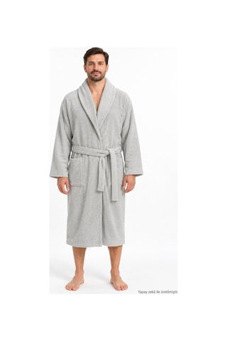 Özdilek Kadın/erkek Unisex Pamuklu Bornoz Xl - Açık Gri Özdilek Kadın/erkek Unisex Pamuklu Bornoz Xl - Açık Gri
