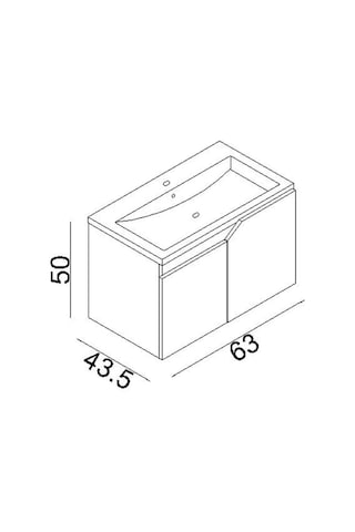 Teta Home Napoli 65 Cm Mdf Banyo Lavabolu Alt Dolap Beyaz Beyaz