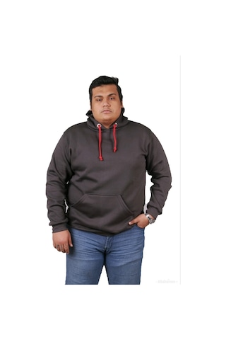 Eks Büyük Beden Erkek Kapşonlu Sweatshirt