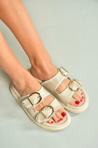 Fox Shoes U267146209 Bej Kadın Terlik Bej-suni Deri
