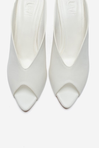 Luvishoes Pelına Beyaz Cilt Kadın İnce Topuklu Terlik