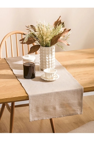 Bej Düz Runner 40x120 Cm