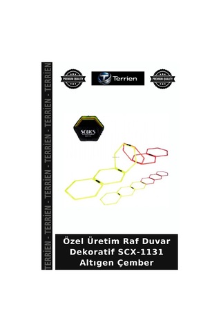 Özel Üretim Raf Duvar Dekoratif Scx-1131 Altıgen Çember Çok Renkli