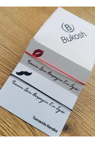 Red String Kırmızı-siyah Ip Çift Bileklik Kırmızı - Siyah