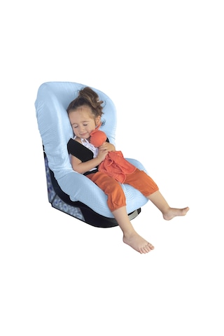 4katlı Müslin Bebek Oto Koltuk Kılıfı Lastikli %100pamuk Mavi