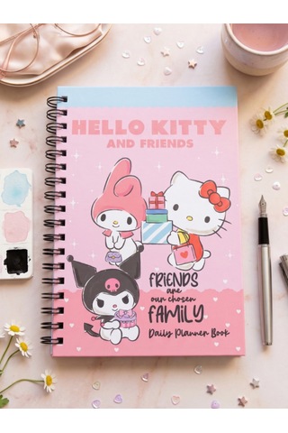 Kuromi & Hello Kitty Stickerlı Planner Kitap Çok Renkli