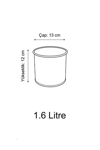 Orkide Saksısı Metal 1.6 Litre - Silindir Dekoratif Mini Saksılık Ve Çiçeklik Altın