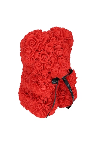 Shineyee Kırmızı Pe Gül Bebek Ayı, Canlı Görünüm, Ev Dekorasyonu, Sevgililer Günü Hediyesi, 25cm Boyut, Kaliteli Ve Çevre Dost Malzeme İle El Yapımı