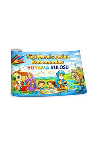 Türk Masal & Destan Kahramanları Boyama Rulosu 4 Metre