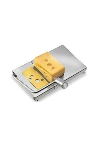 Createtech Paslanmaz Çelik Peynir Dilimleyici Tereyağı Kesme Tahtası Mutfak Aletleri家用奶酪黄油切片板不锈钢厨房用具 Gümüş