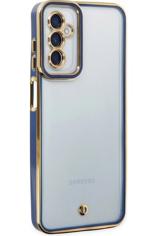 Samsung Galaxy M23 Kılıf Liva Lens Silikon - Mavi Düz Renkli