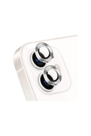 Apple Uyumlu iPhone 11 / 12 / 12 Mini Raze Metal Kamera Lens Koruyucu Gümüş