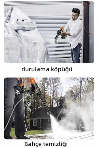 Kraft Hart Khppw-04 150W Çift Akülü Şarjlı Basınçlı Yıkama Makinesi Mavi