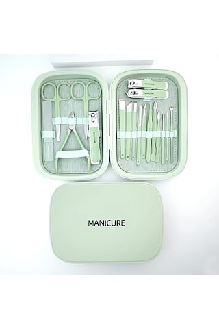 Gmn-7 Profesyonel Manikür Pedikür Seti 18'li Cam Törpülü