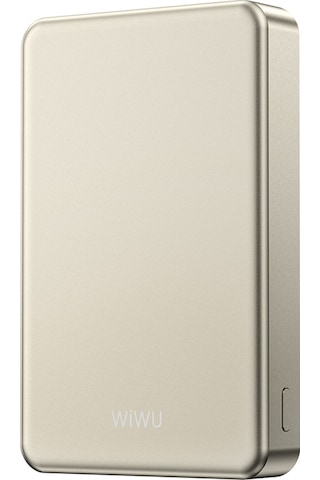 Wiwu P15-1 Led Işık Göstergeli Ultra İnce Pd 20w Kablosuz Powerbank 10000mah 15w Titanyum-gold