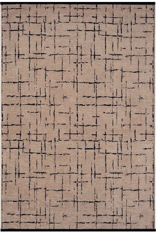Gaia Bej Halı Yıkanabilir Kaymaz Taban Şönil Kilim Dokuma Pamuk Taban Kilim 10119 Bej