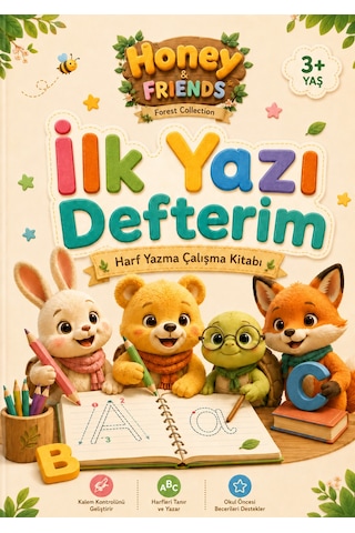 Papelia Honey & Friends Ilk Yazı Defterim Harf Yazma Çalışma Kitabı Ingilizce Alfabe 3+ Yaş Papelia Honey & Friends Ilk Yazı Defterim Harf Yazma Çalışma Kitabı Ingilizce Alfabe 3+ Yaş