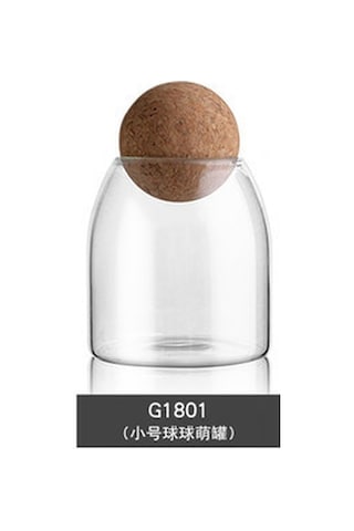 Yaozixa 500 Ml Küçük Boy Cam Depo Kavanozu - Kurşunsuz, Yuvarlak Şeffaf, Yumuşak Mantar Mühürlü, Çay Ve Baharat Saklama Kabı Diğer