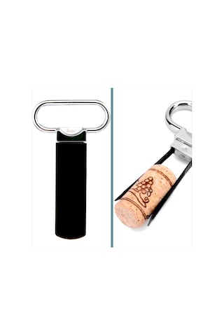Omeniv Minimal Tasarım Şişe Şarap Açacağı Türbuşon Pratik Siyah